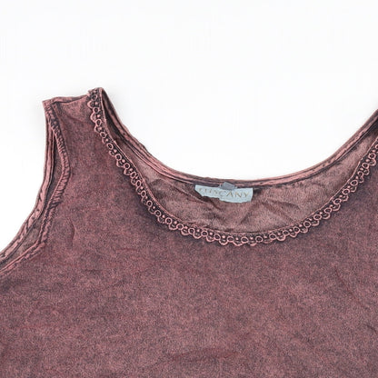 Tuscany Womens Pink Viscose Basic T-Shirt Size XL Scoop Neck