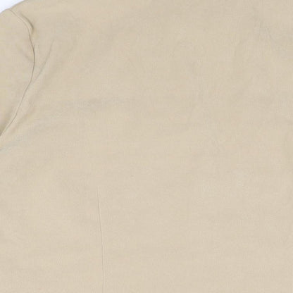 Classics Womens Beige Polyester Basic Button-Up Size 14 Collared