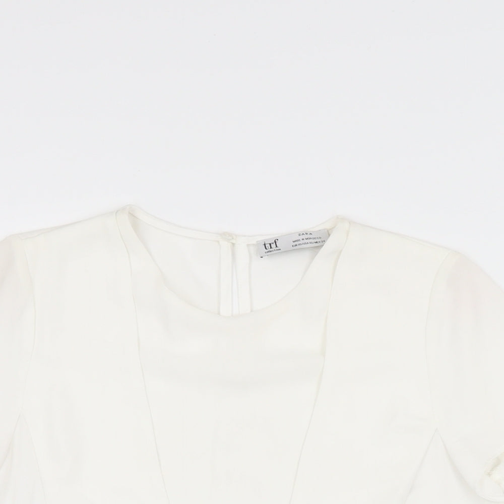 Womens UK Size XS Zara White Basic Blouse