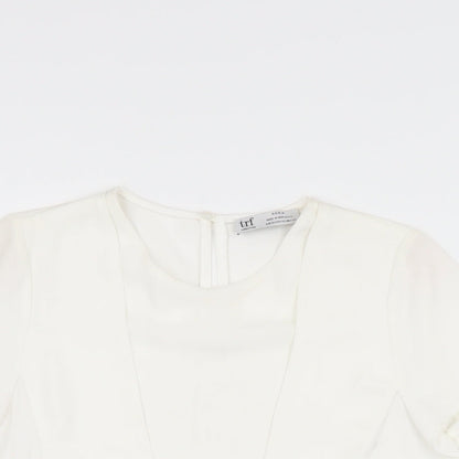 Womens UK Size XS Zara White Basic Blouse