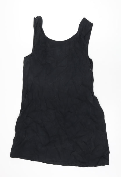 NEXT Womens Black Modal Shift Size 16 Scoop Neck Button