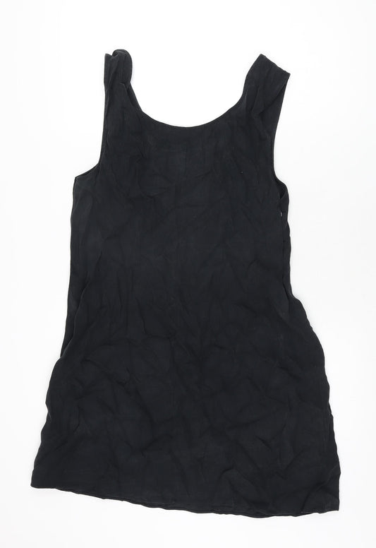 NEXT Womens Black Modal Shift Size 16 Scoop Neck Button