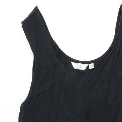 NEXT Womens Black Modal Shift Size 16 Scoop Neck Button