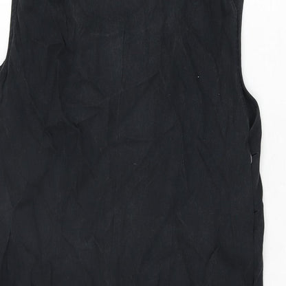 NEXT Womens Black Modal Shift Size 16 Scoop Neck Button