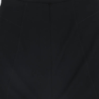 Marks and Spencer Womens Black Polyester Straight & Pencil Skirt Size 12 Zip
