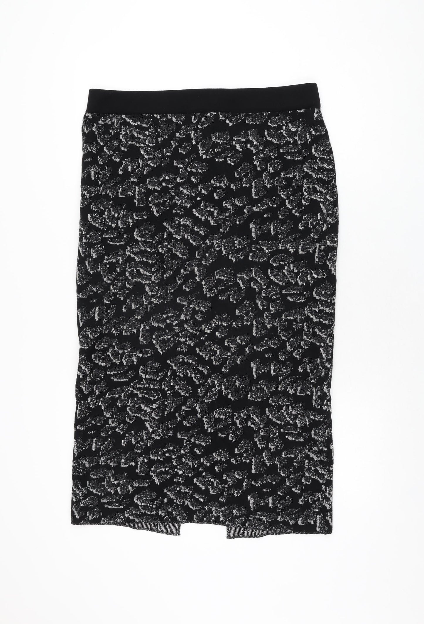 Oasis Womens Black Geometric Polyester Straight & Pencil Skirt Size L