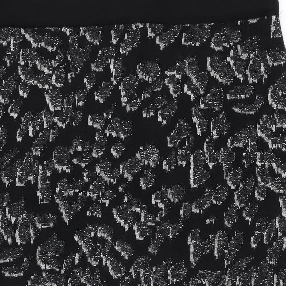 Oasis Womens Black Geometric Polyester Straight & Pencil Skirt Size L