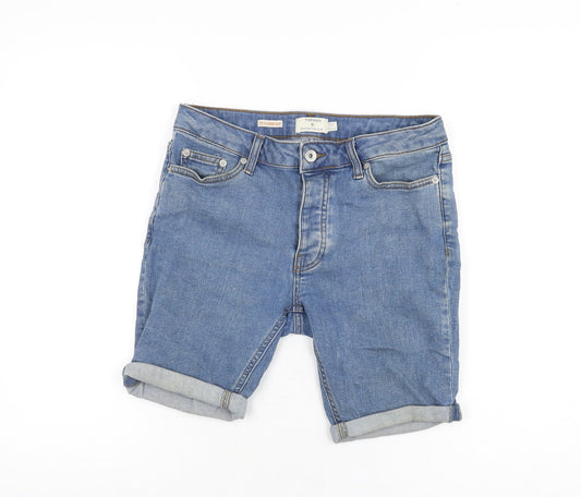 Topman Mens Blue Cotton Bermuda Shorts Size 28 in L8 in Regular Zip