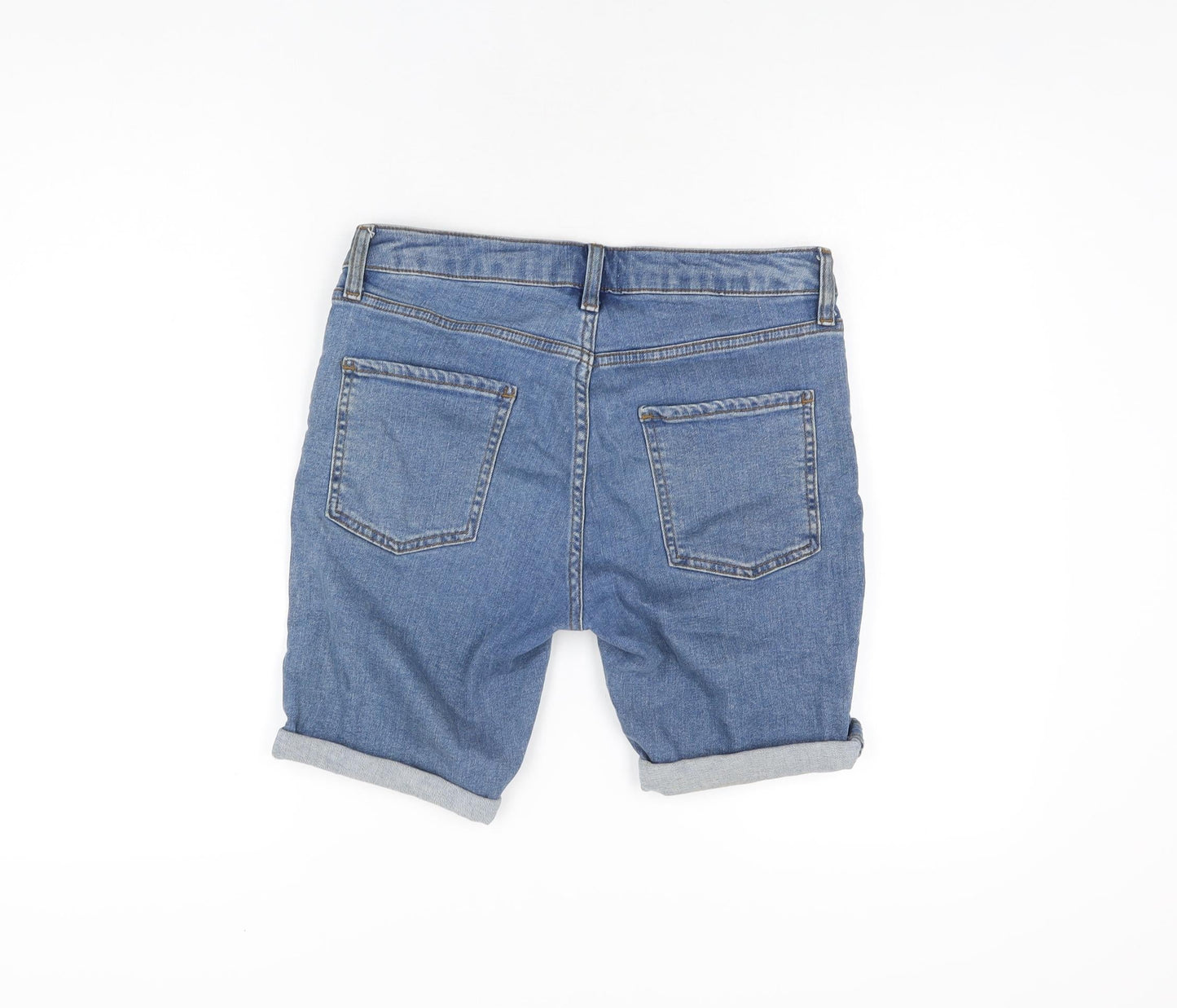 Topman Mens Blue Cotton Bermuda Shorts Size 28 in L8 in Regular Zip