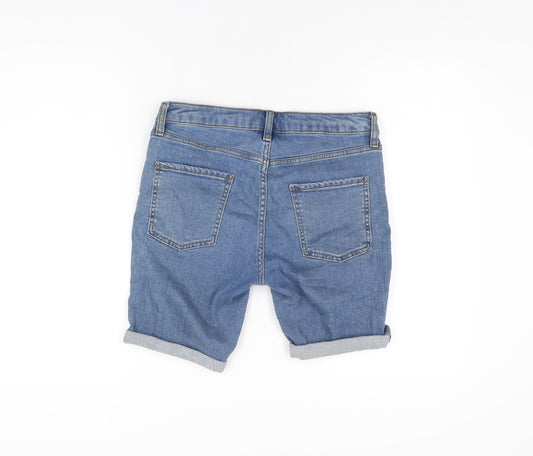 Topman Mens Blue Cotton Bermuda Shorts Size 28 in L8 in Regular Zip