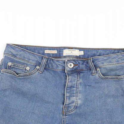 Topman Mens Blue Cotton Bermuda Shorts Size 28 in L8 in Regular Zip