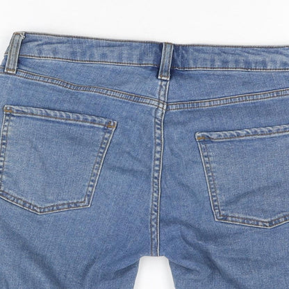 Topman Mens Blue Cotton Bermuda Shorts Size 28 in L8 in Regular Zip