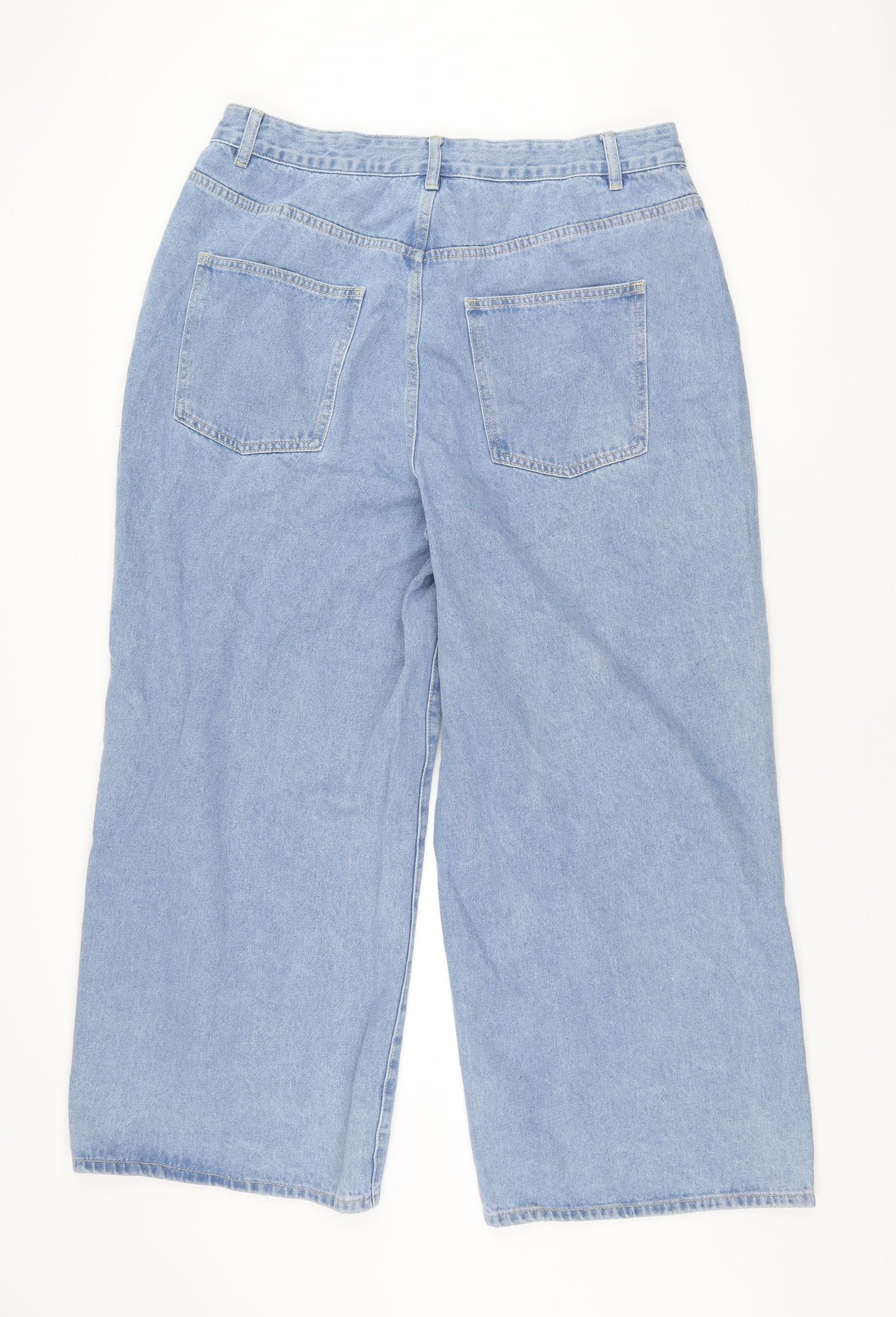 Cider Womens Blue Cotton Wide-Leg Jeans Size XL L28.5 in Regular Zip