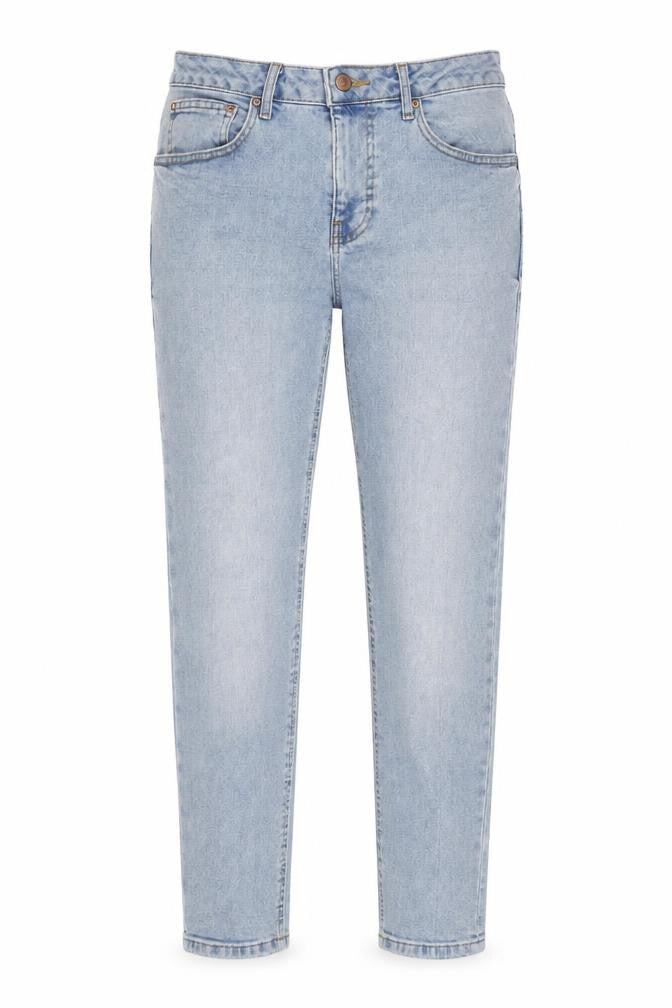 Front view of ASOS women’s blue cotton skinny jeans, size UK 28, in, 30-inch leg regular zip