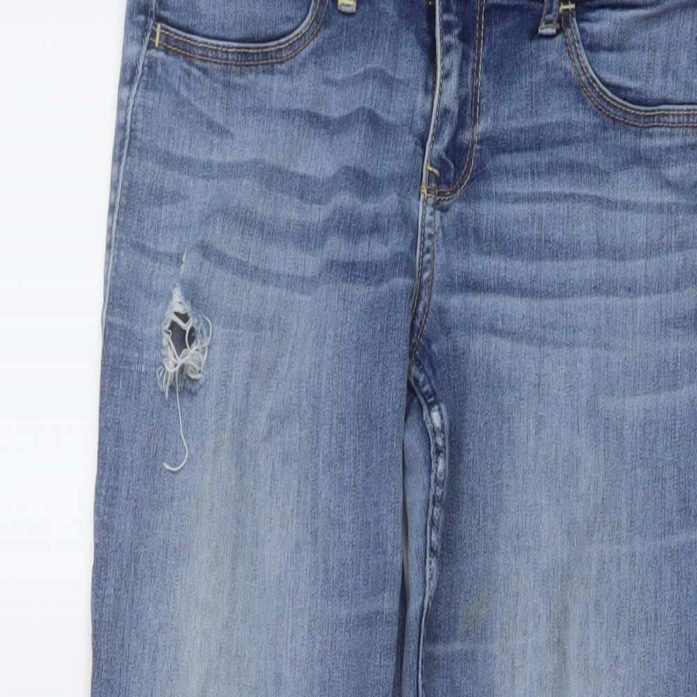 Hollister Womens Blue Cotton Skinny Jeans Size 30 in L29 in Regular Button