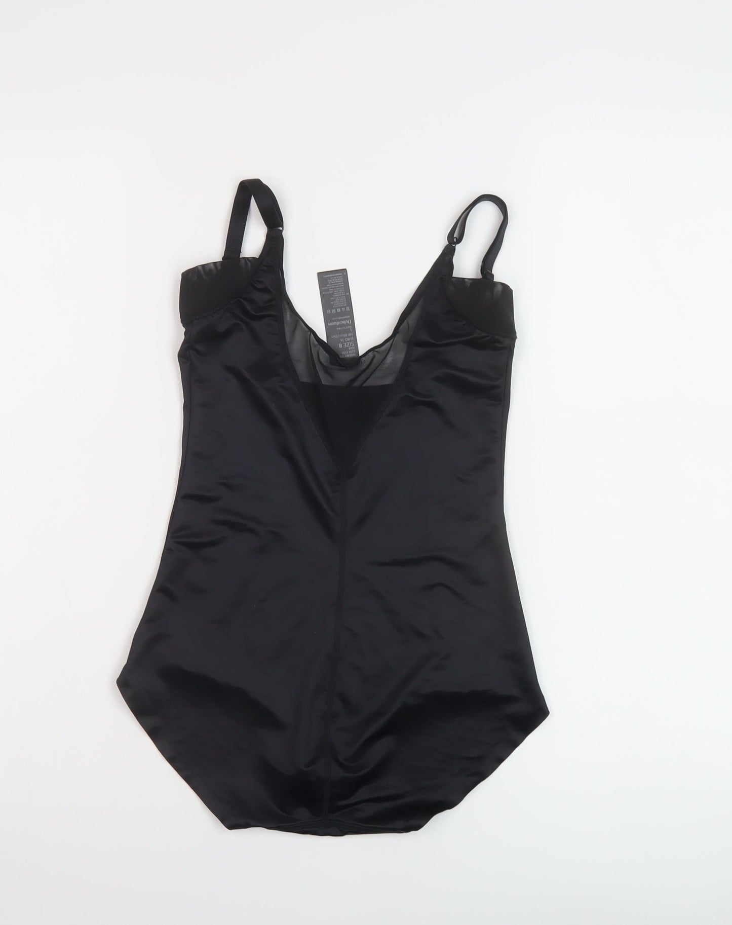 Debenhams Womens Black Polyamide Bodysuit One-Piece Size 8 Snap