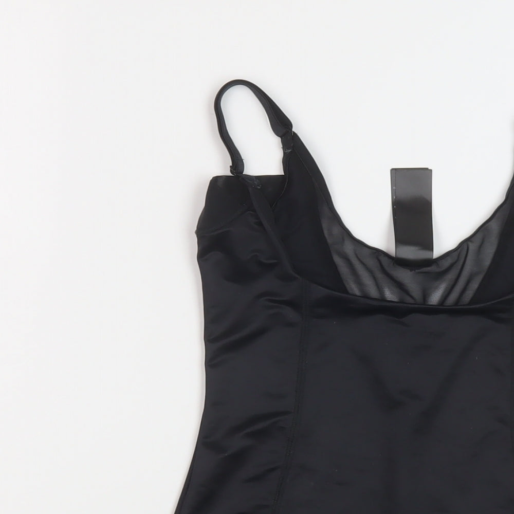 Debenhams Womens Black Polyamide Bodysuit One-Piece Size 8 Snap