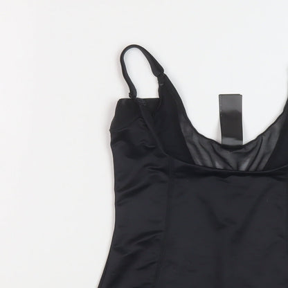 Debenhams Womens Black Polyamide Bodysuit One-Piece Size 8 Snap