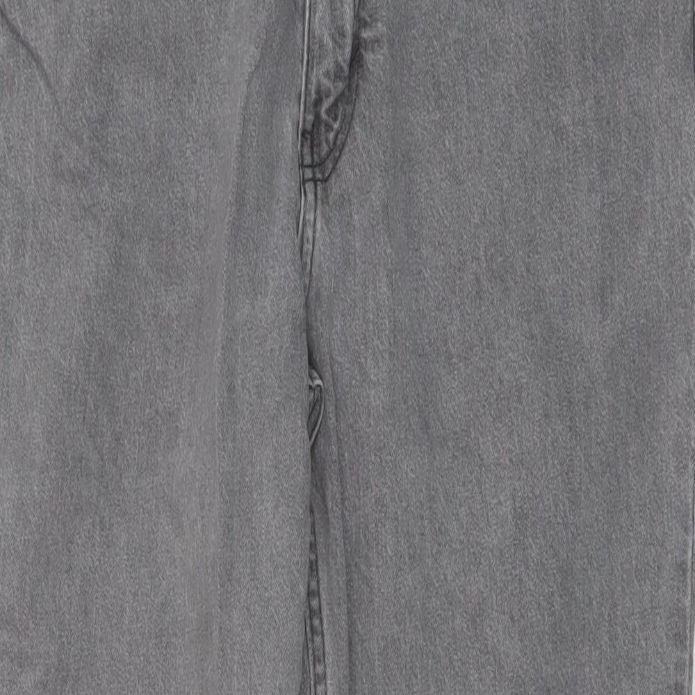 H&M Mens Grey Cotton Straight Jeans Size 32 in L27 in Regular Button - Vintage