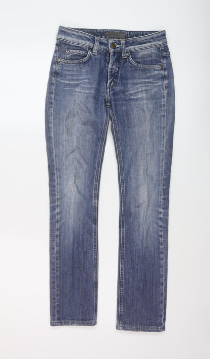 Acne Jeans Womens Black Cotton Straight Jeans Size 24 in L28 in Regular Button