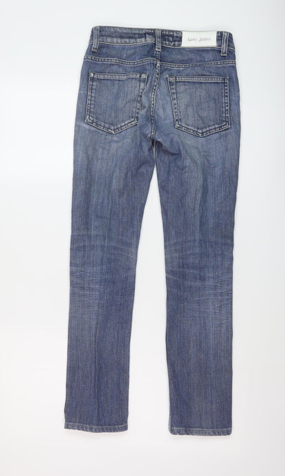 Acne Jeans Womens Black Cotton Straight Jeans Size 24 in L28 in Regular Button