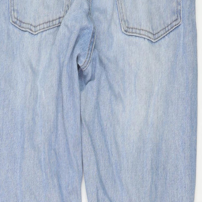 Pimke Womens Blue Cotton Mom Jeans Size 26 in L26 in Regular Button