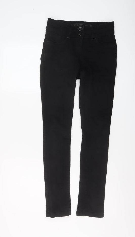 NEXT Womens Beige Cotton Skinny Jeans Size 6 L29 in Regular Button