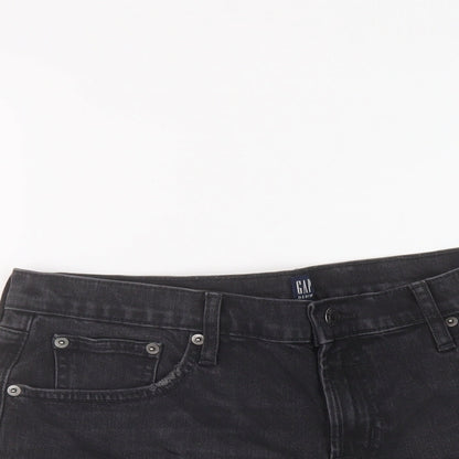 Gap Womens Grey Cotton Mom Shorts Size 32 in L5 in Regular Button