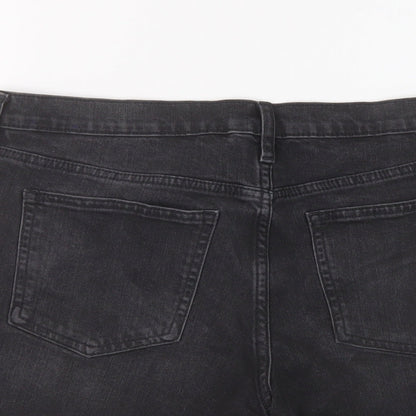 Gap Womens Grey Cotton Mom Shorts Size 32 in L5 in Regular Button