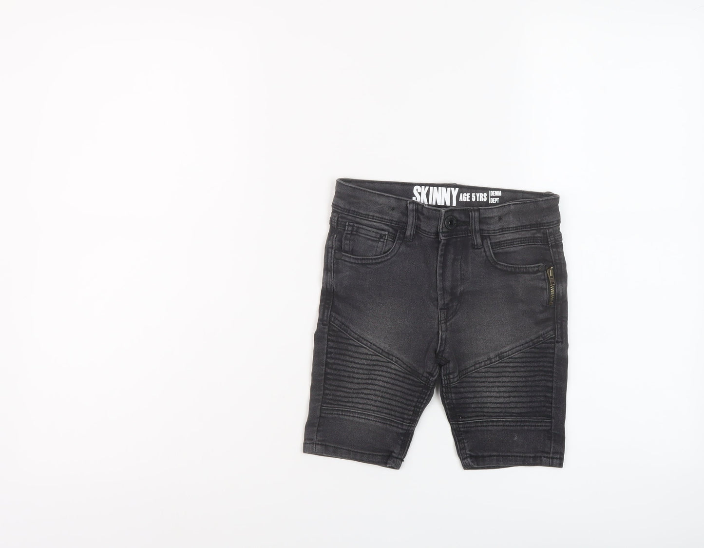Denim & Co. Boys Green Cotton Bermuda Shorts Size 5 Years Regular Zip