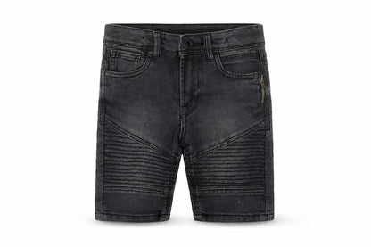 Front view of Denim & Co. boys’ green cotton bermuda shorts, size 5, years regular zip