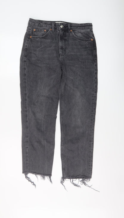 Topshop Womens Grey Cotton Mom Jeans Size 28 in L24 in Regular Button