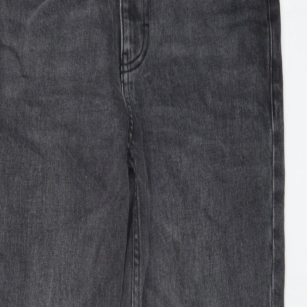 Topshop Womens Grey Cotton Mom Jeans Size 28 in L24 in Regular Button