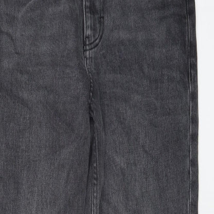 Topshop Womens Grey Cotton Mom Jeans Size 28 in L24 in Regular Button