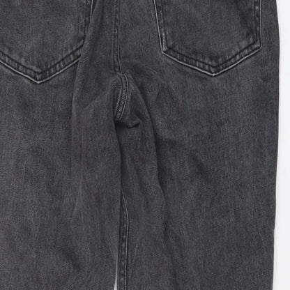 Topshop Womens Grey Cotton Mom Jeans Size 28 in L24 in Regular Button