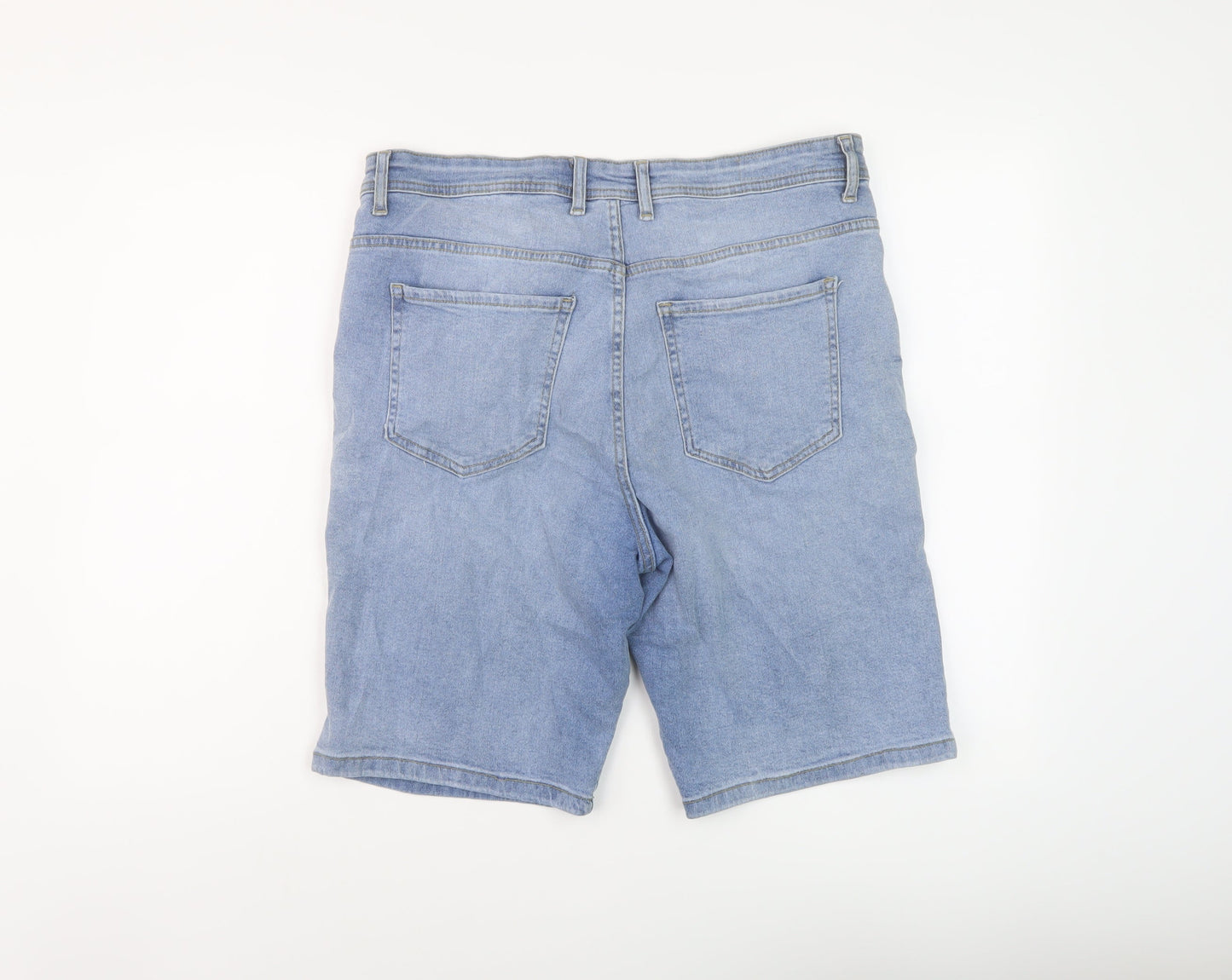 Denim & Co. Mens Blue Cotton Bermuda Shorts Size 34 in L10 in Regular Button