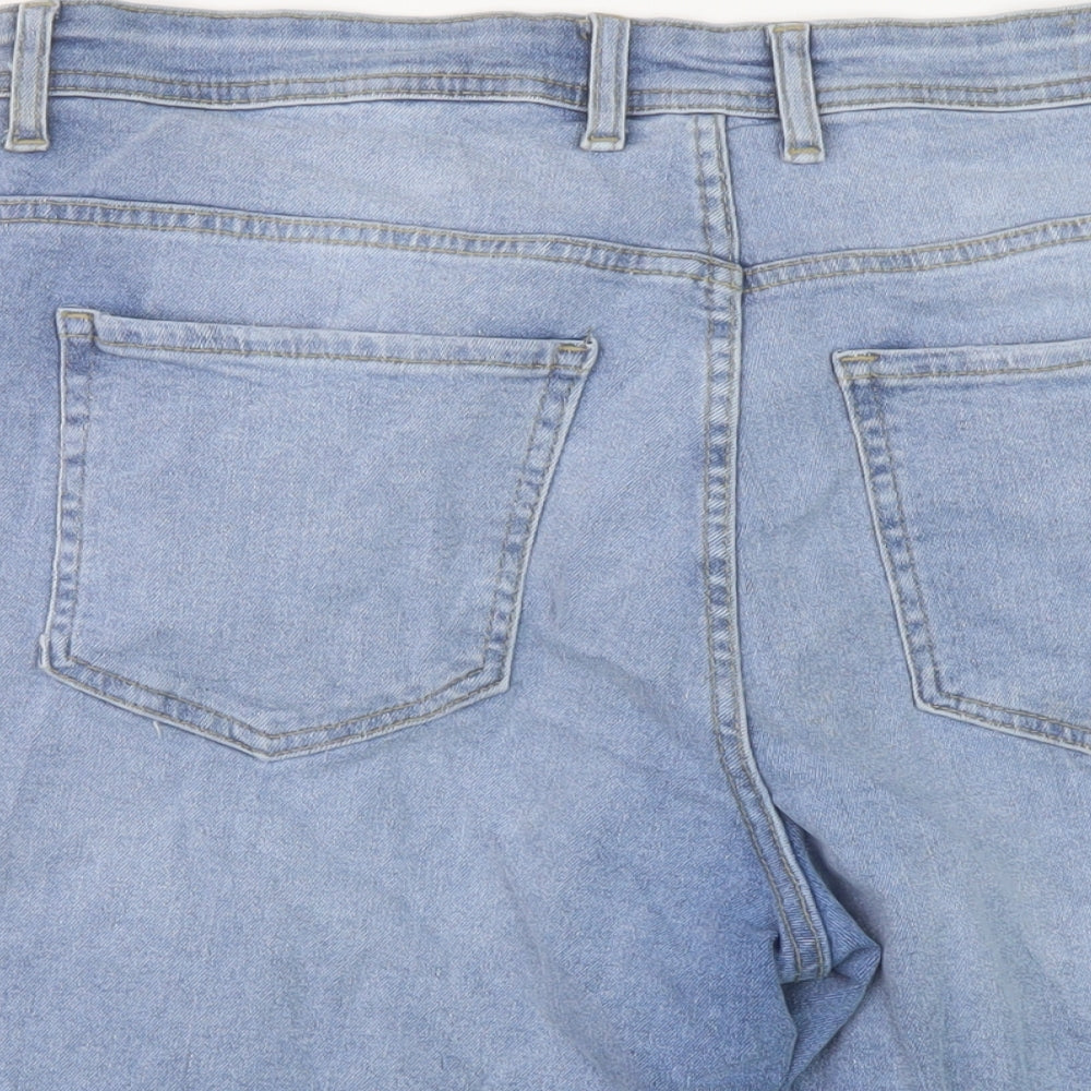 Denim & Co. Mens Blue Cotton Bermuda Shorts Size 34 in L10 in Regular Button