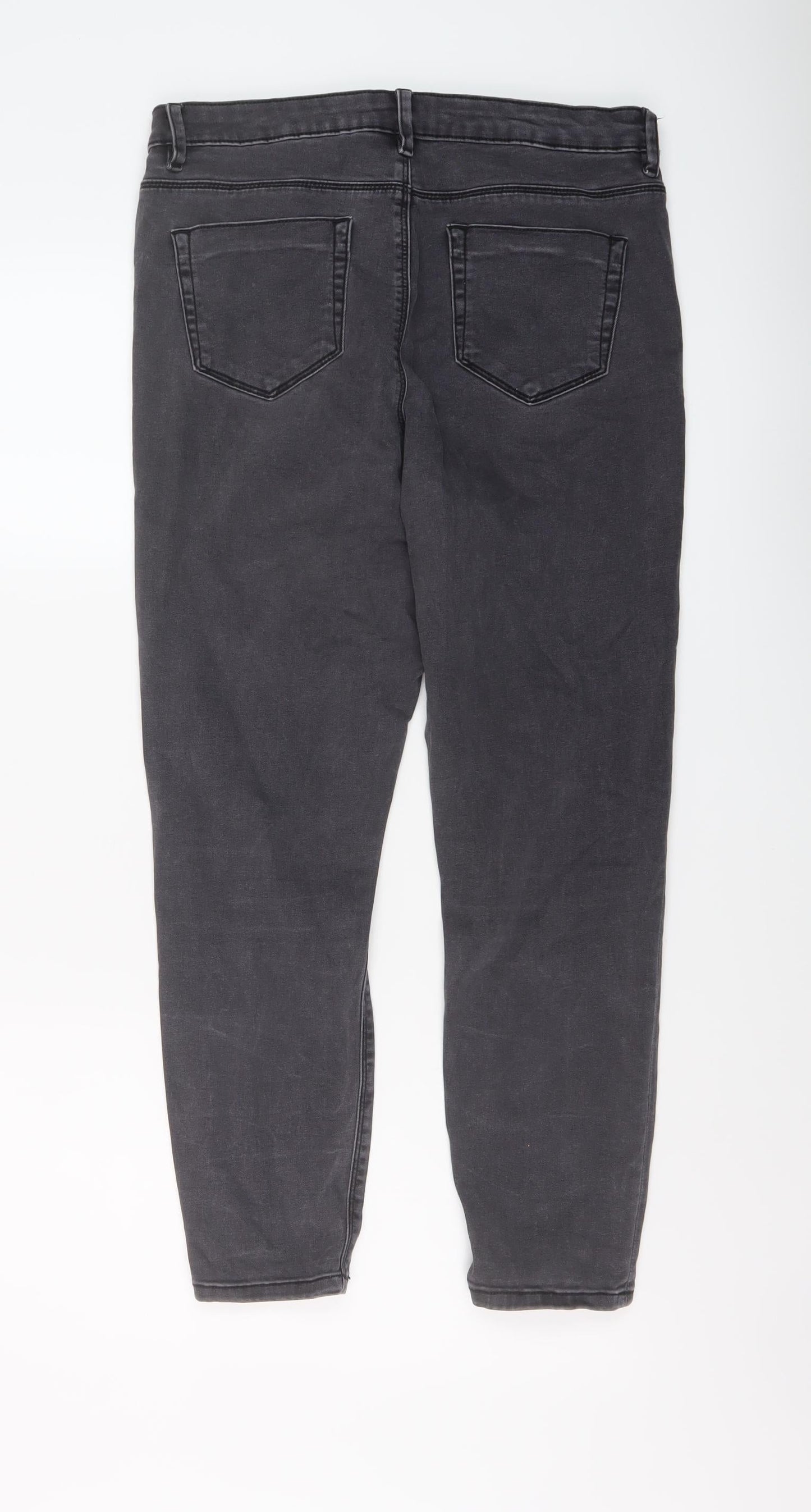 ASOS Womens Grey Cotton Skinny Jeans Size 30 in L25 in Regular Button