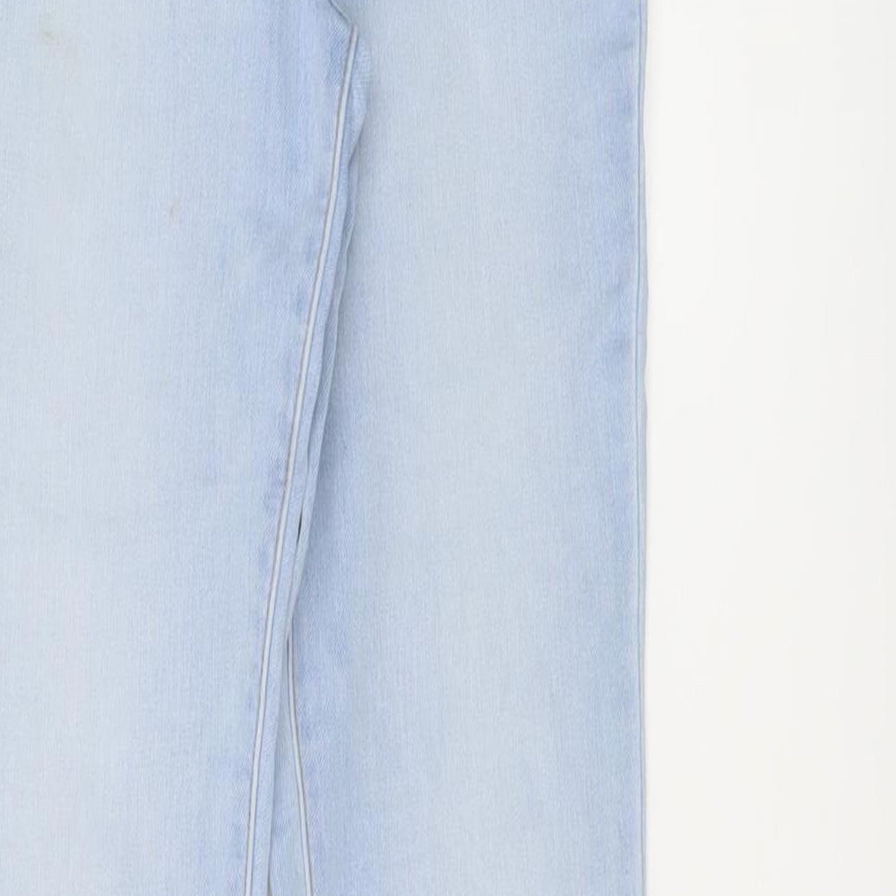 River Island Girls Blue Cotton Skinny Jeans Size 12 Years Regular Button