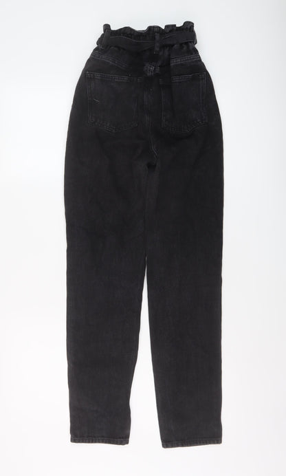 New Look Womens Grey Cotton Mom Jeans Size 6 L29 in Regular Button