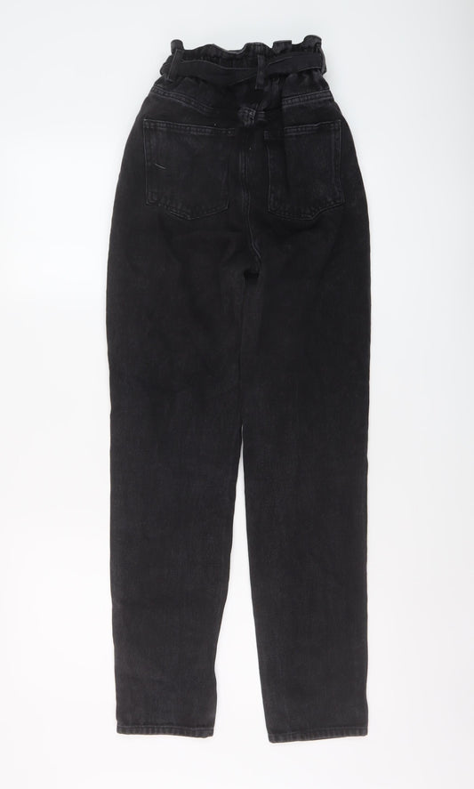 New Look Womens Grey Cotton Mom Jeans Size 6 L29 in Regular Button