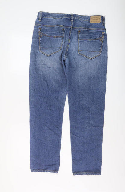 Kenvelo Womens Black Cotton Straight Jeans Size 32 in L32 in Slim Button