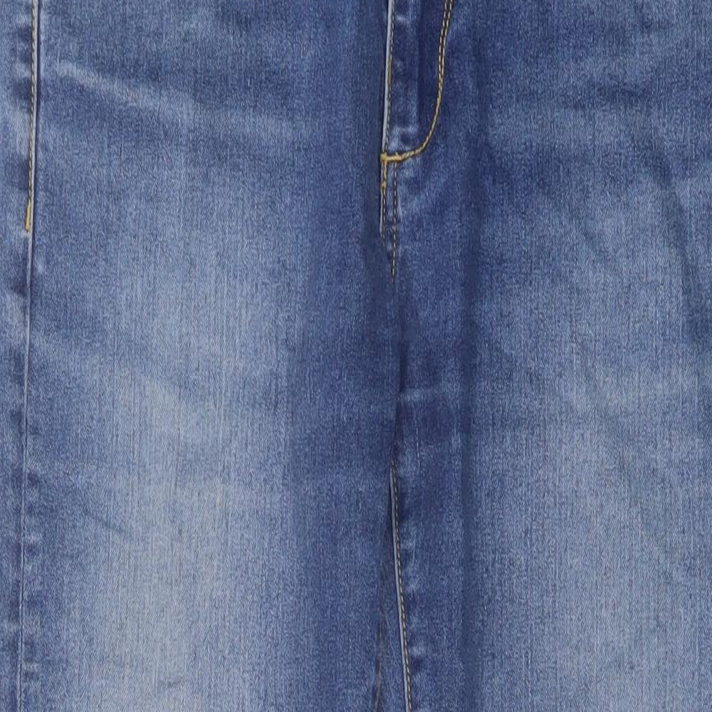 Kenvelo Womens Black Cotton Straight Jeans Size 32 in L32 in Slim Button