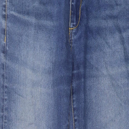 Kenvelo Womens Black Cotton Straight Jeans Size 32 in L32 in Slim Button