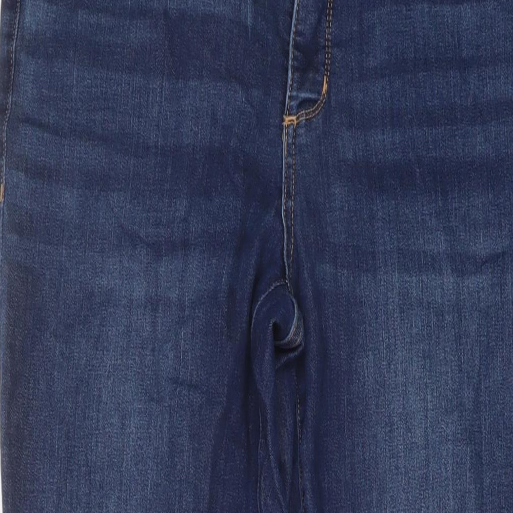 John's Bay Womens Blue Cotton Straight Jeans Size 10 L27 in Regular Button