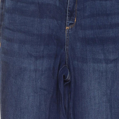 John's Bay Womens Blue Cotton Straight Jeans Size 10 L27 in Regular Button