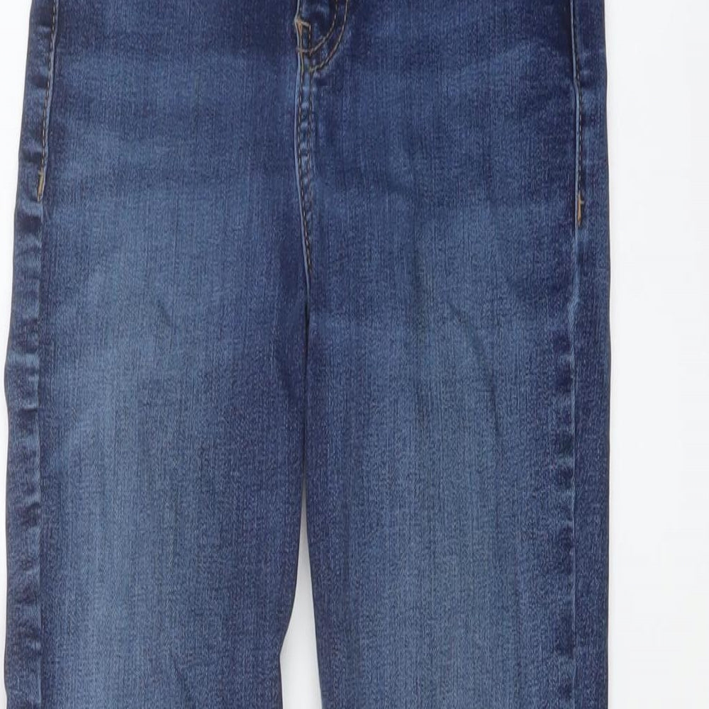 Topshop Womens Blue Cotton Skinny Jeans Size 26 L26 in Regular Button