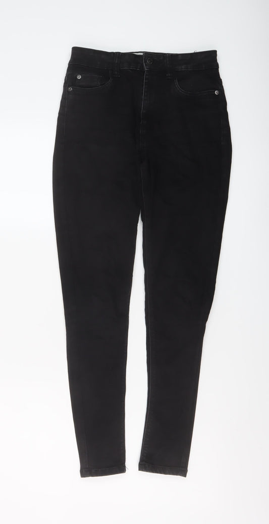 New Look Womens Black Cotton Skinny Jeans Size 8 L28 in Regular Button