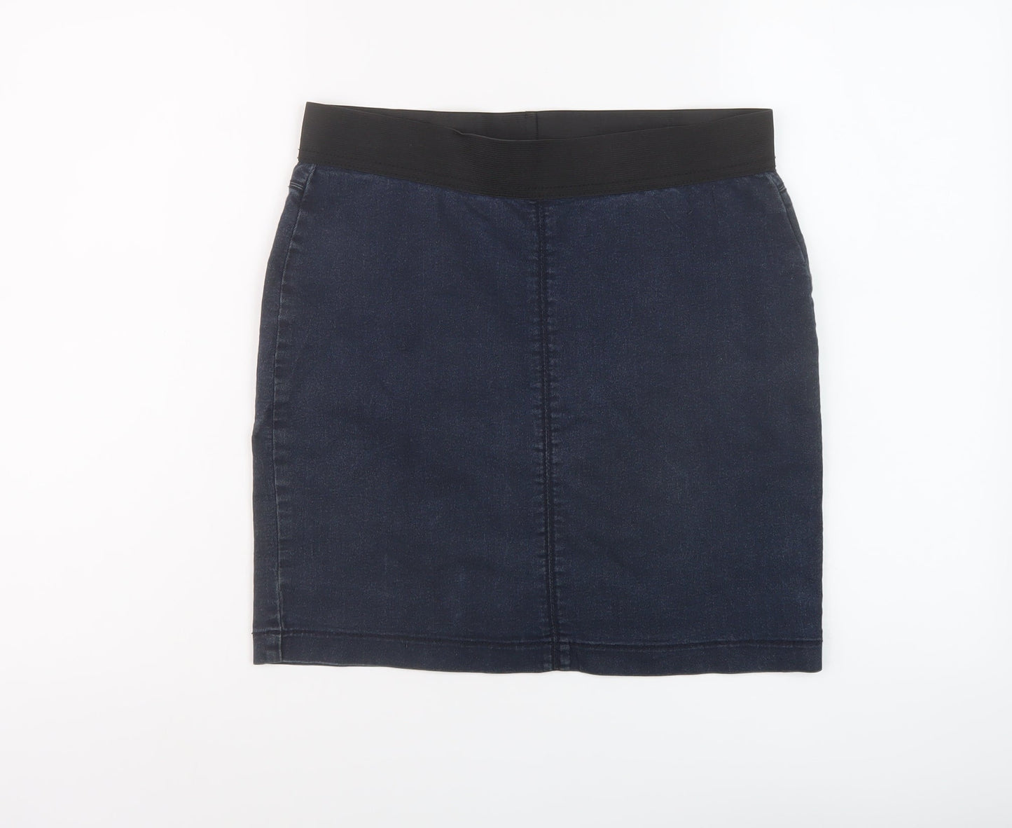 Marks and Spencer Womens Black Cotton A-Line Skirt Size 10