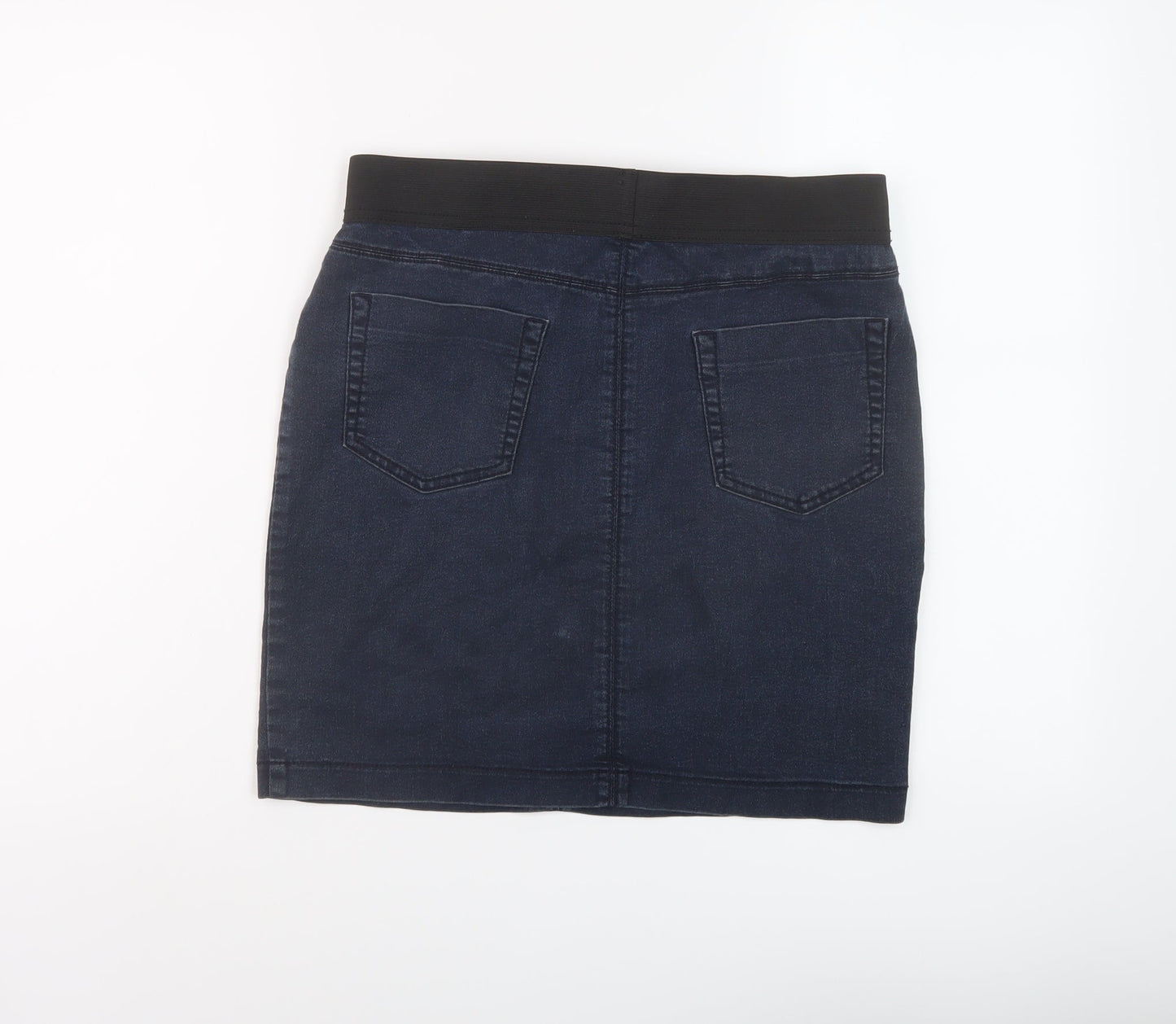 Marks and Spencer Womens Black Cotton A-Line Skirt Size 10